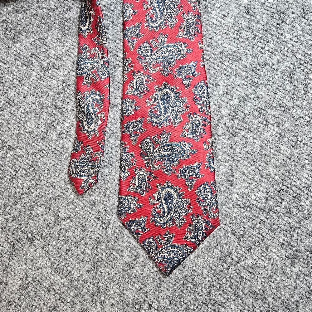 Christian Dior Mens Silk Tie Red Blue Paisley Designer Necktie Italy